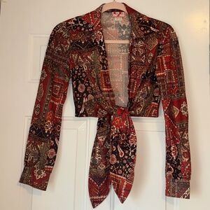 Vintage tie front top